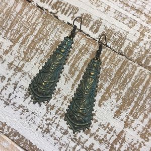 Bronze Patina Dangle Earrings